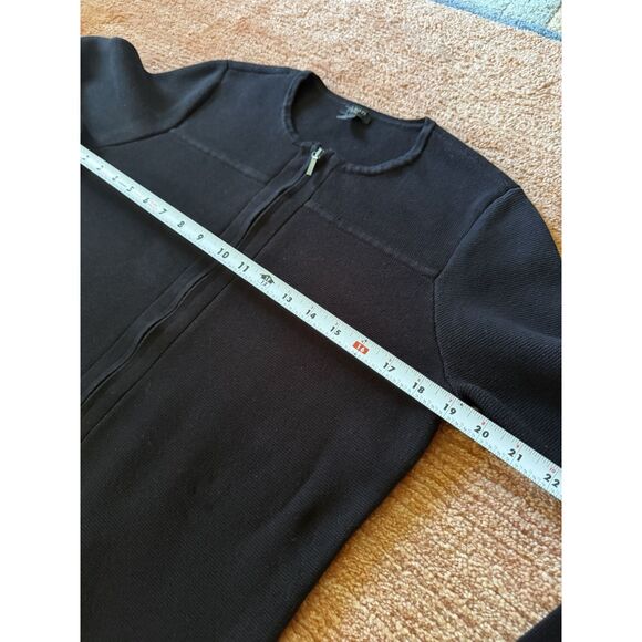 Talbots Petites Black Zip Front Knit Jacket Top Long Sleeve Women’s LP - Picture 9 of 9
